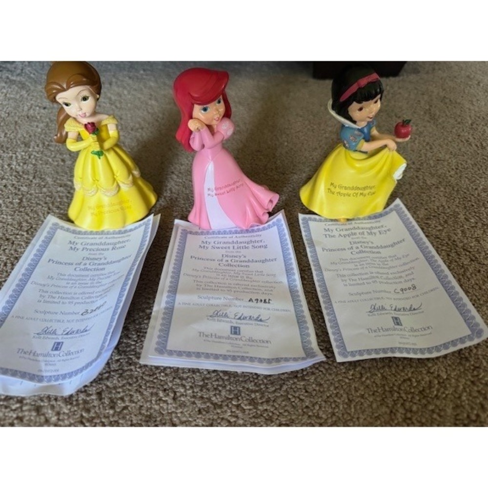 Hamilton Collection Disney Princess of a Granddaughter Figurines Set of 3 COA